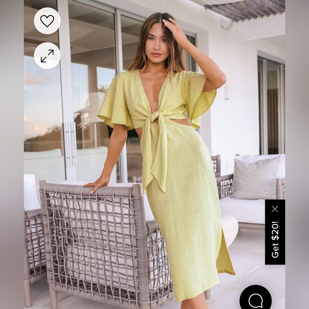Lulu's Lime Midi Dress
